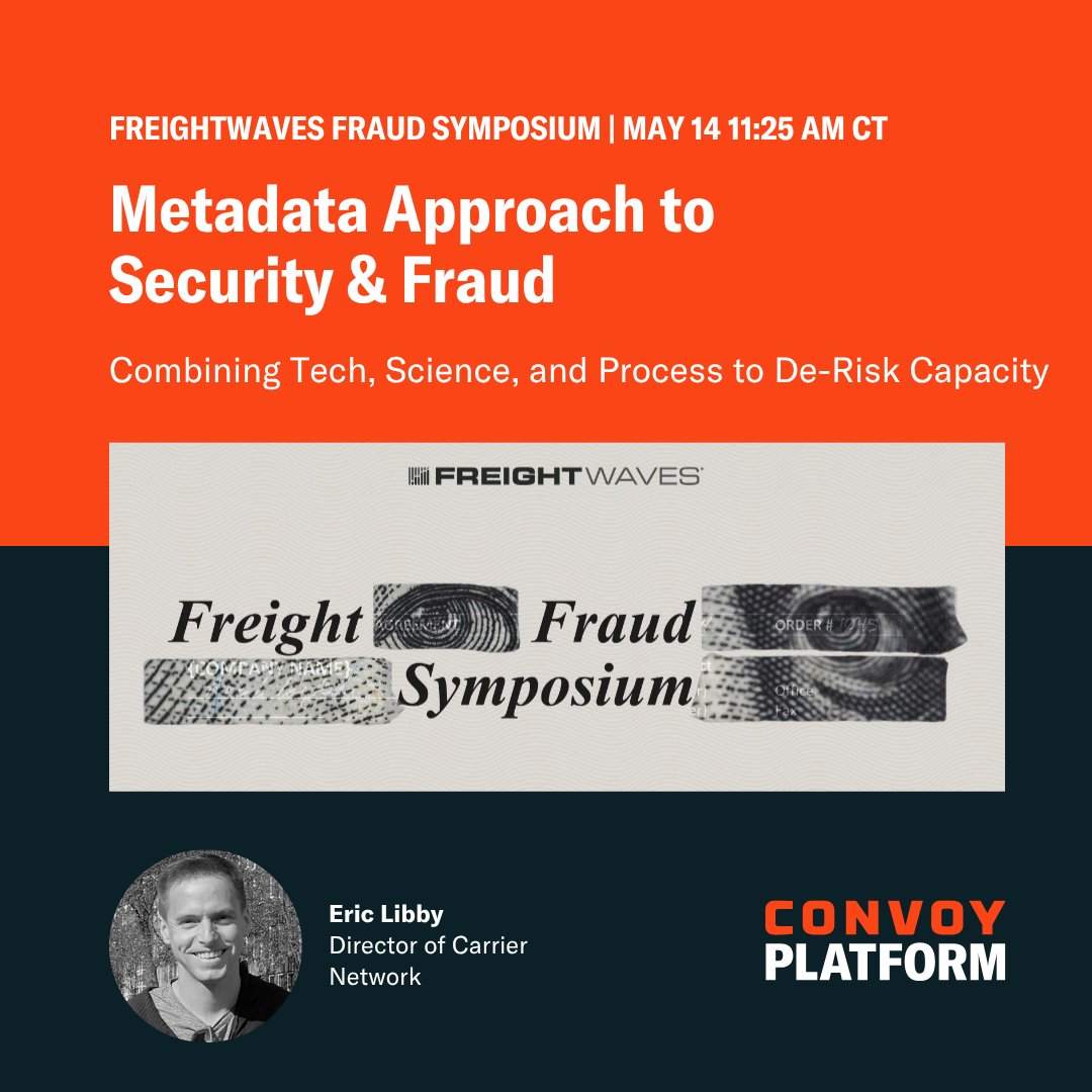 convoyplatform's tweet image. The freight industry is standing together to tackle an escalating crisis: fraud that has exploded in the post-COVID era. We're proud to be part of this crucial conversation. 

At @FreightWaves Fraud Symposium, hear a new approach to de-risking capacity:
live.freightwaves.com/freight-fraud-…