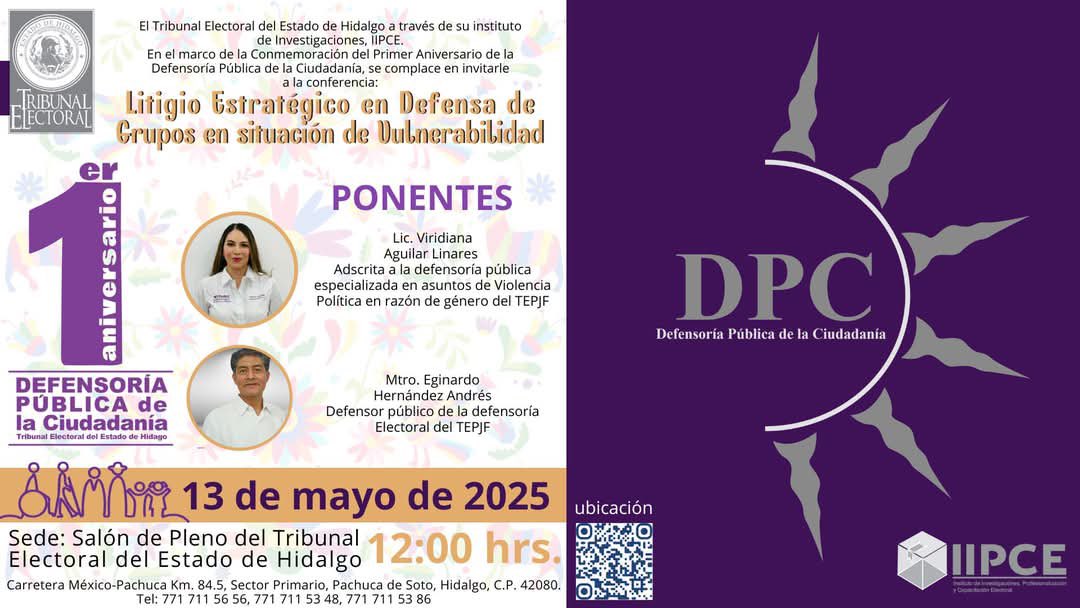 DefElecMujer's tweet photo. En el marco de la conmemoración del 1er Aniversario de la Defensoría Pública de la Ciudadanía del TEEH. Nos enorgullese ser parte de estos logros en favor de la defensa de los derechos político-electorales de la ciudadanía.
https://t.co/dwQSvo3IYv https://t.co/PyeaqqYfRv