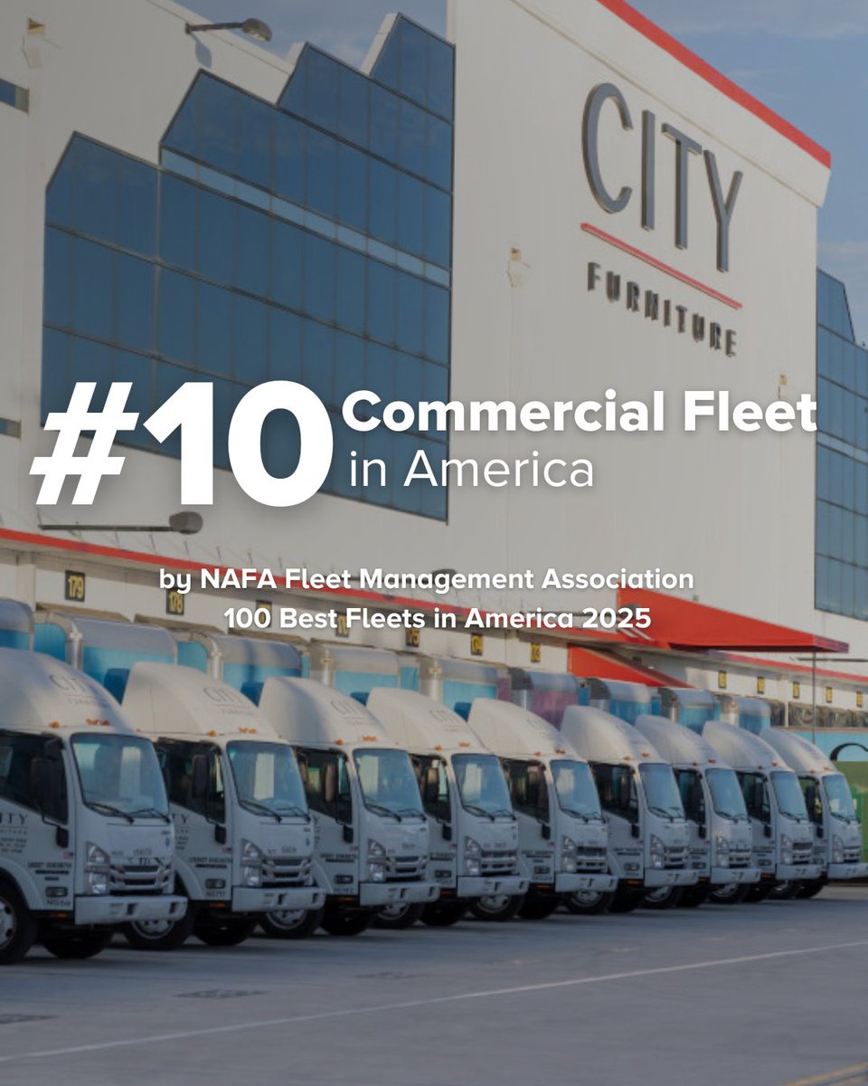 We’re proud that CITY has been ranked the #10 Commercial Fleet in USA by the NAFA Fleet Mgmt. Association! 🚛🇺🇸 This marks our 2nd year on the Top 100 Fleets list! Staying in the Top 10 is a testament to the dedication and innovation of our incredible Fleet &amp; Delivery teams.👏