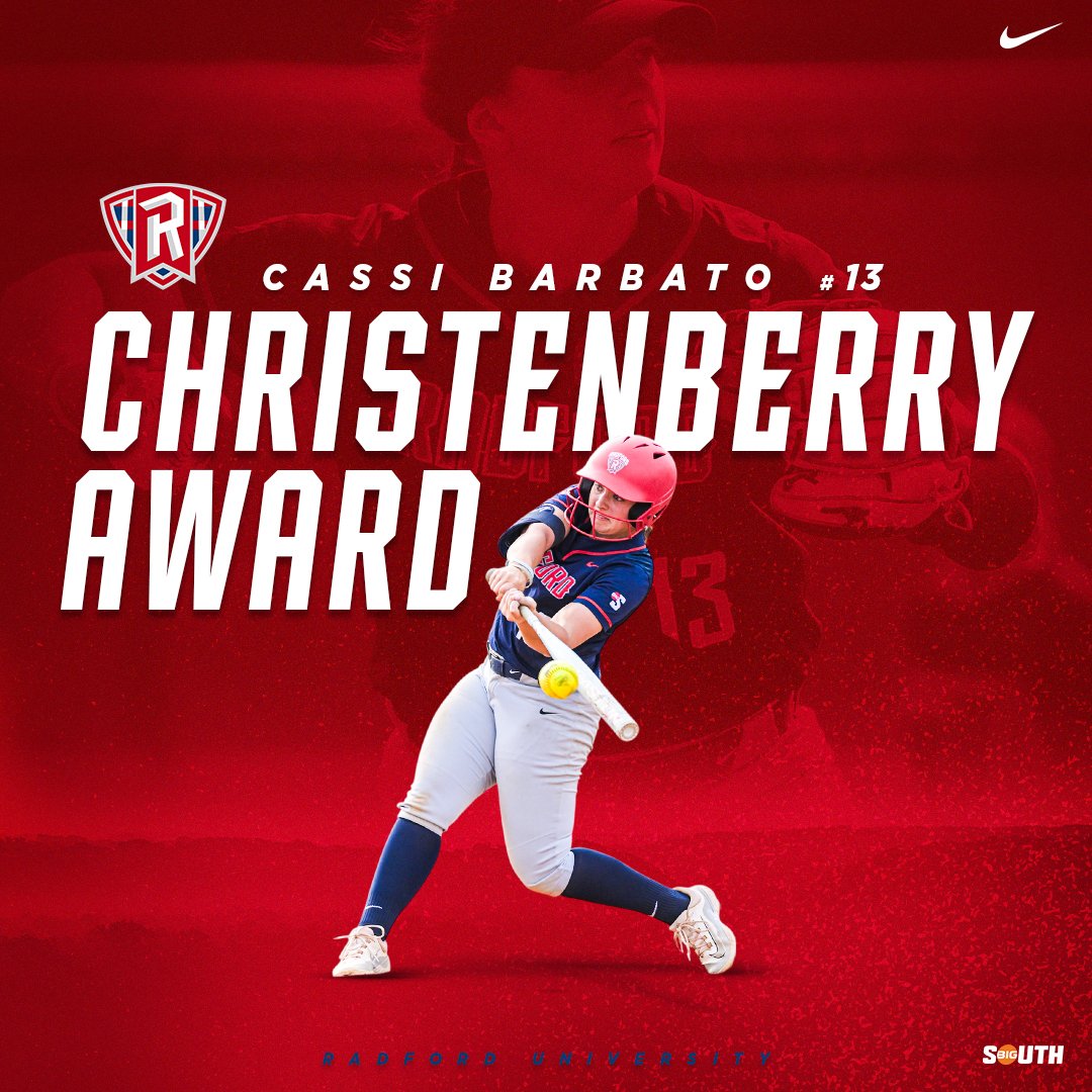 Radford Softball (@radfordsoftball) on Twitter photo Another big-time award for Cassi who earns the <a href="/BigSouthSports/">Big South Conference</a> Christenberry Award! ๐
๐ฐ | tinyurl.com/muw7xanj
#RiseAndDefend x <a href="/ru_athletics/">Radford Athletics</a> Another big-time award for Cassi who earns the <a href="/BigSouthSports/">Big South Conference</a> Christenberry Award! ๐
๐ฐ | tinyurl.com/muw7xanj
#RiseAndDefend x <a href="/ru_athletics/">Radford Athletics</a>