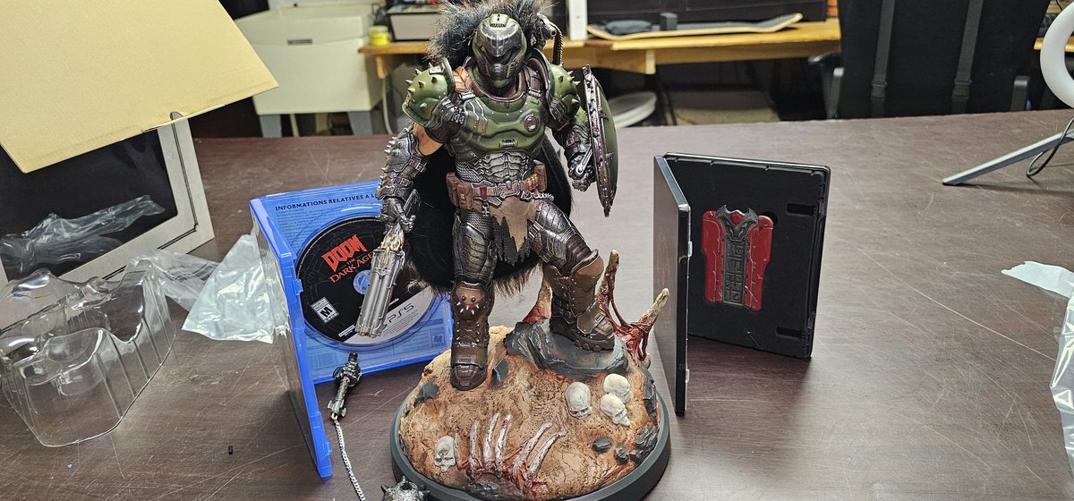Doom The Dark Ages Collectors Edition is here the day after getting back from Pax East. Time to RIP AND TEAR AGAIN! 😈🔥 #Doomthedarkages #doom #Bethesda #idsofware