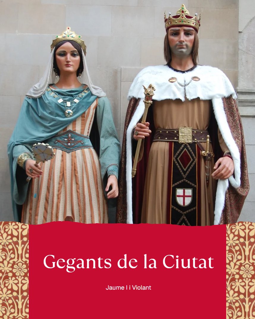 Convidats de les Quinquennals dels Gegants del Pi

GEGANTS DE LA CIUTAT
Jaume I i Violant

🎉Ens veiem del 7 al 14 de juny a l'exposició de Gegants Centenaris al Palau de la Virreina i el dissabte 14 de juny a la tarda, a la cercavila!