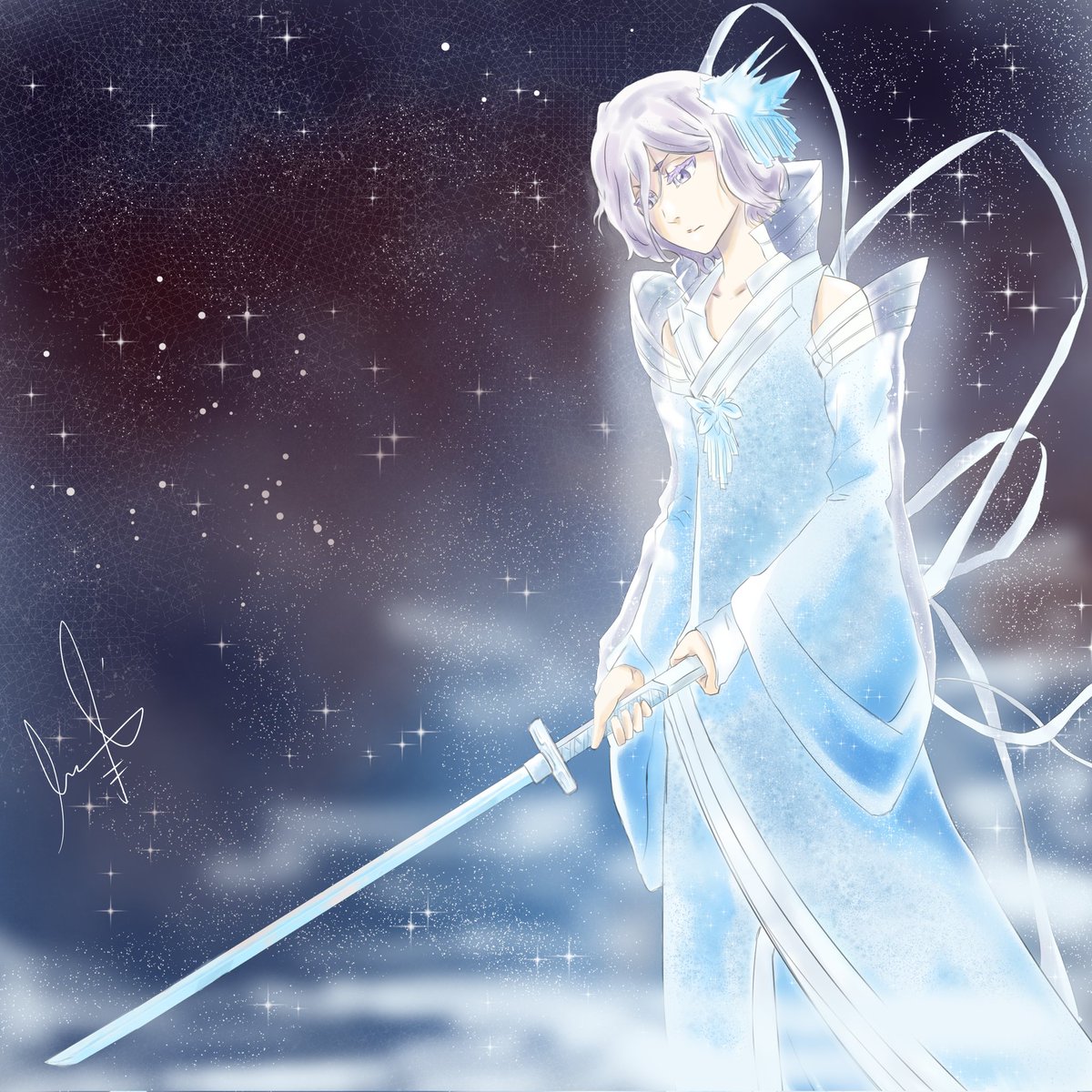 v4_mustafa's tweet photo. BANKAI ❄️
#bleachfanart #rukiakuchiki https://t.co/bpI7240CnY