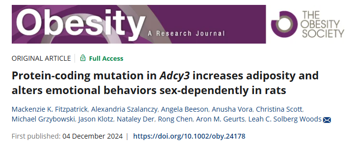 WakeForestIM's tweet image. Top Papers (2/10): Molecular Medicine PhD candidate Mackenzie Fitzpatrick and Dr. Leah Solberg Woods, PhD published their findings on a possible genetic and biologic link between obesity and mental health disease.

doi.org/10.1002/oby.24…
