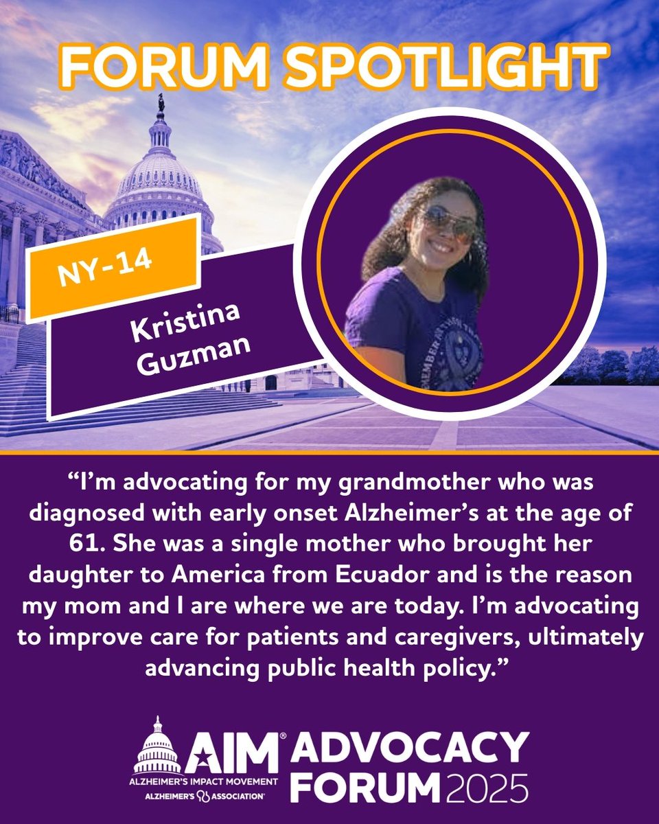 Kristina is another first-time Forum attendee. She is really looking forward to meeting with <a href="/RepAOC/">Rep. Alexandria Ocasio-Cortez</a> and sharing her experience of being a teenager trying to understand the changes in her grandmother. <a href="/ALZNYCC1/">Alzheimer’s Association, New York City Chapter</a> #ENDALZ #NYSAlzAdvocacy