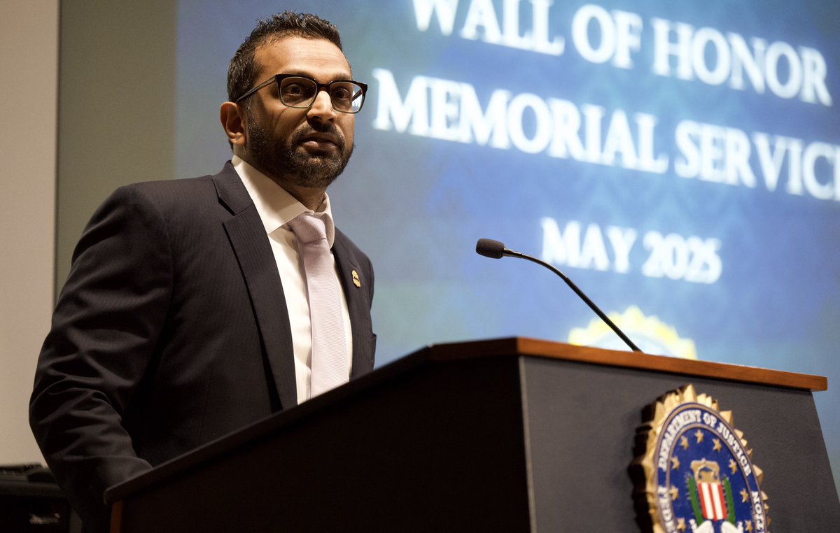 FBIDirectorKash's tweet image. Today, the @FBI held our annual Wall of Honor Memorial Service — my first since becoming FBI Director.
This is a day where we remember the lives and service of our fallen FBI members — and just as importantly, it’s a day to honor the families they left behind.
The names on…