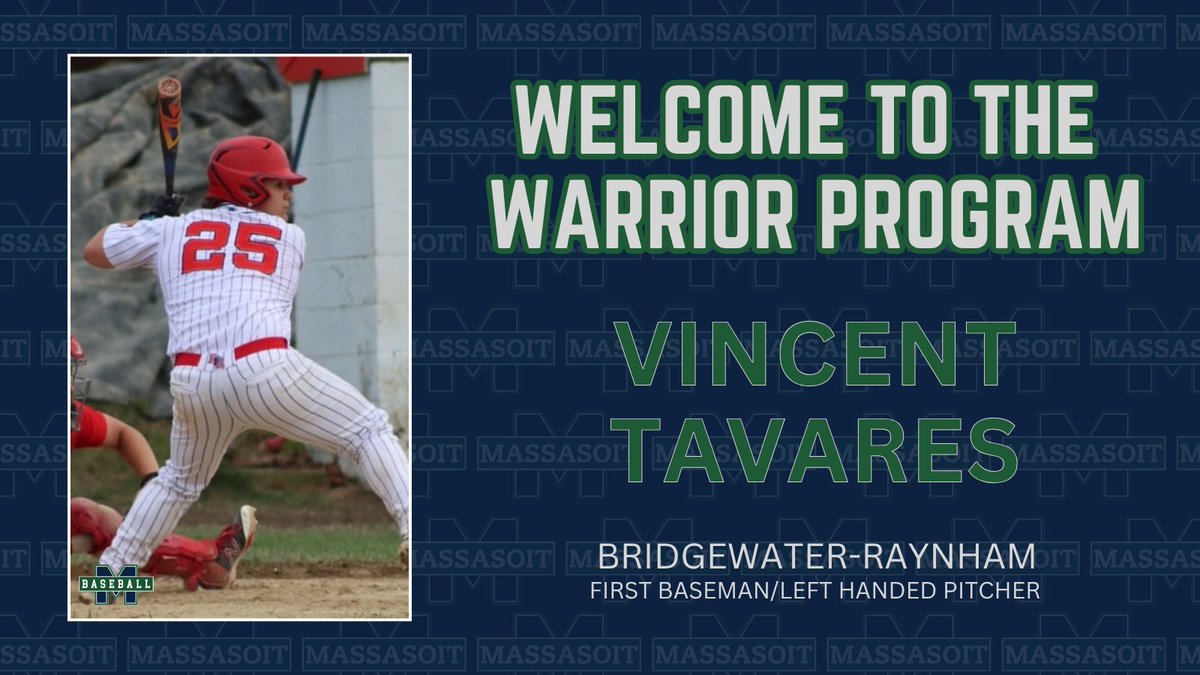 We are excited to announce our first baseman/LHP commit from Bridgewater-Raynham. Welcome to the Warrior Baseball family Vincent!!

#RollWarriors