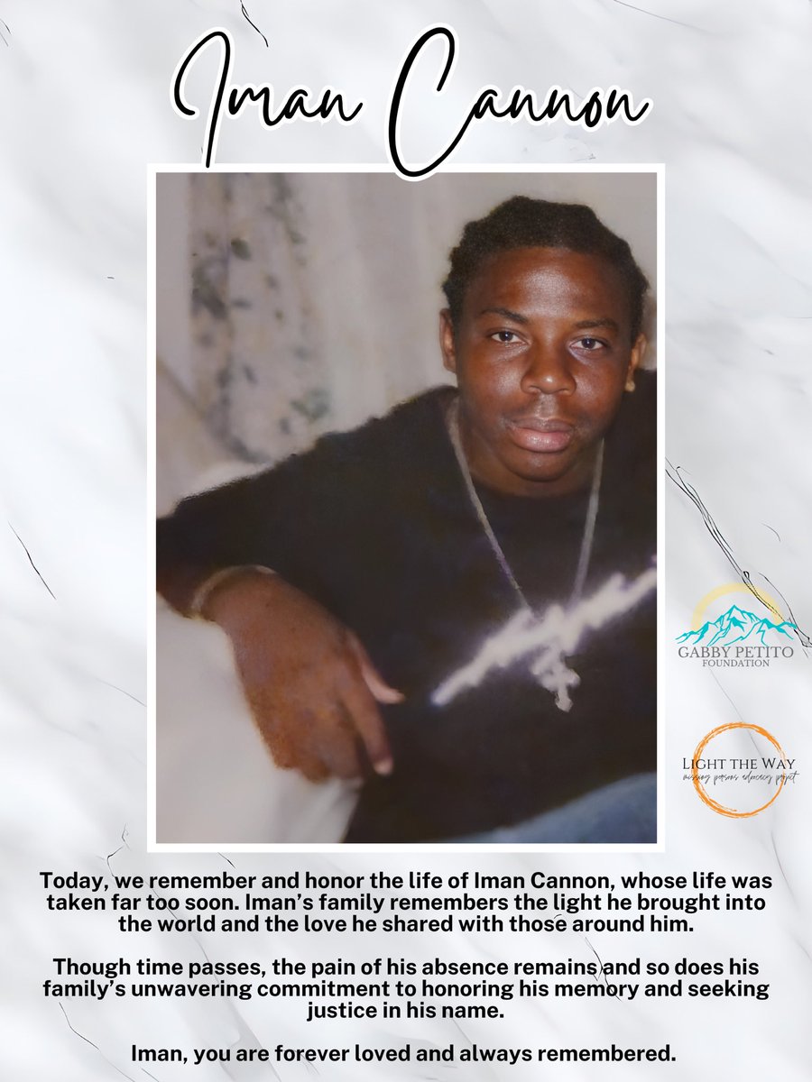 Today, we remember and honor the life of Iman Cannon, whose life was taken far too soon. Iman’s family remembers the light he brought into the world and the love he shared with those around him.

Though time passes, the pain of his absence remains and so does his family’s