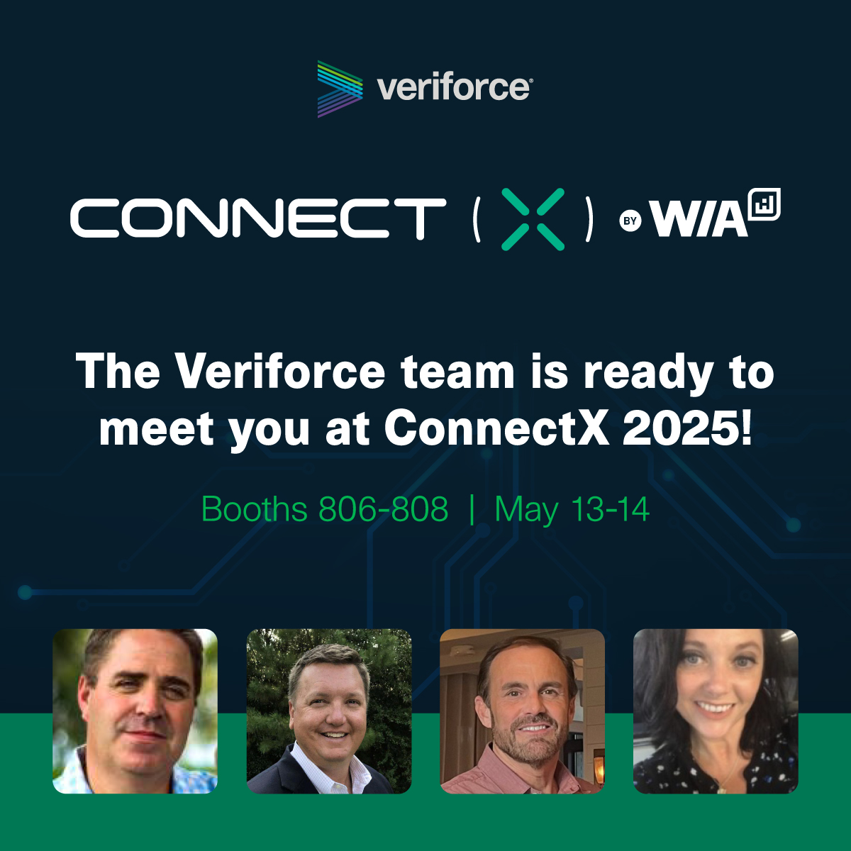 The Veriforce team is ready to meet you at #ConnectX 2025! Our expert team will be at booths 806-808: Jason E. Davis, MBA, Mark Bryant, Chris England, Misty Smith, and shout out to Dayton English, who makes these events happen!
Visit us TODAY