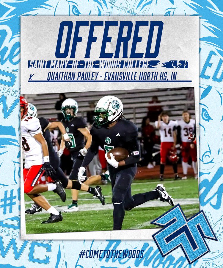 #AGTG After a great conversation with <a href="/coachpowell91/">🏈Blaine Powell🏈</a> I am excited to receive my first offer to play at the next level  from <a href="/SMWCFB/">Saint Mary-of-the-Woods College Football</a>! <a href="/coach_nero/">Coach Nero</a> @coach_schantz <a href="/PrepRedzoneIN/">Prep Redzone Indiana</a>