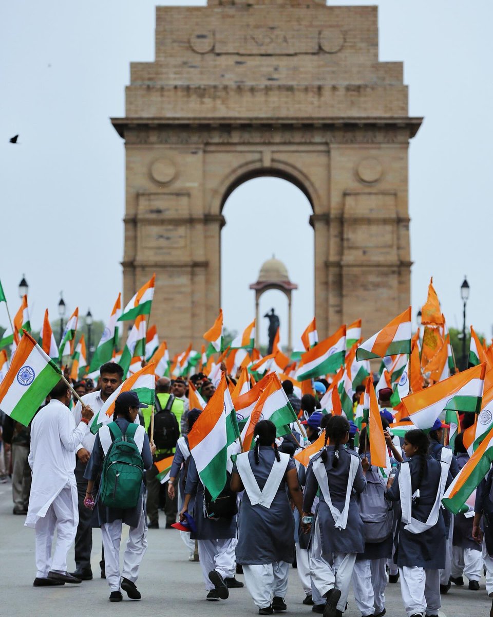 Participants at Tiranga Shaurya Samman Yatra being taken out at Kartavya Path in New Delhi on 13 May 2025. 

#india #TirangaYatra #newdelhi #photojournalism