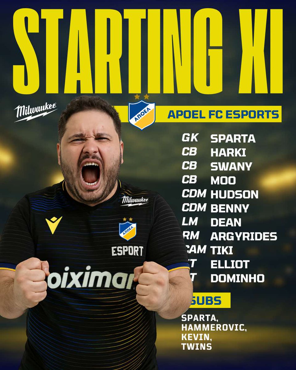 Our lineups for tonight #VPG #APOELFC #EMPEROR #MILWAUKEE