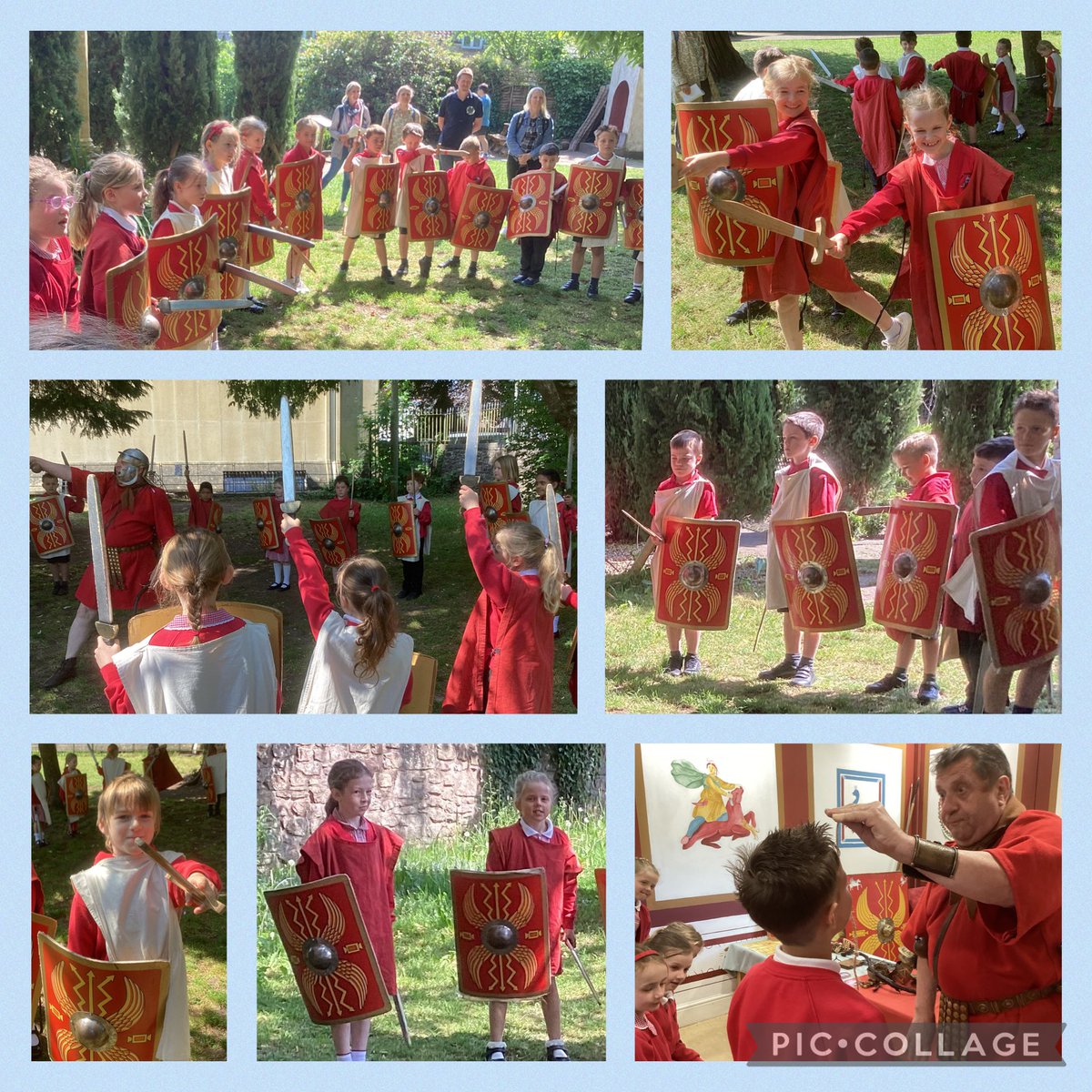 llysfaen2028's tweet photo. #3AV joined the Roman army today and were fantastic soldiers in training! They also had fun in the amphitheatre and enjoyed exploring the interesting artefacts in the museum and the Roman baths. @RomanCaerleon #Hum https://t.co/c7Cb0LQSTS