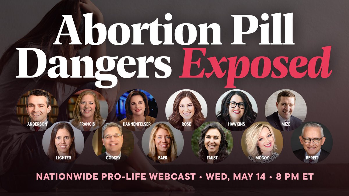 Join a nationwide webcast on the dangers of the abortion pill. Register at stopharmingwomen.live