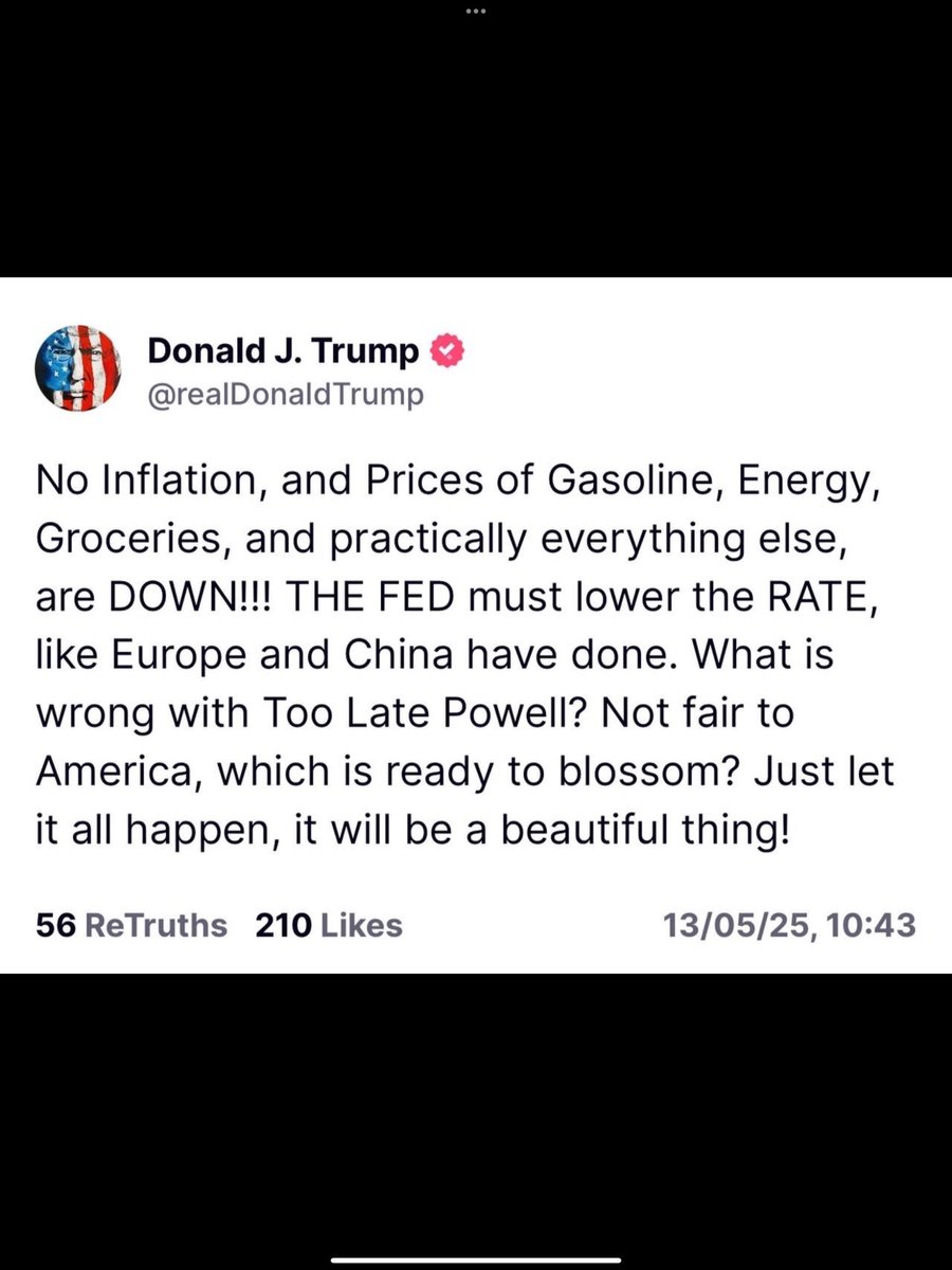 lawcooin's tweet photo. 🇺🇸 : لا يوجد تضخم، الأسعار انخفضت في جميع المجالات، وحان الوقت لكي يخفض بنك الاحتياطي الفيدرالي أسعار الفائدة مثل أوروبا والصين.

ويقول إن "تأخر باول" . يضر بفرصة أميركا في الازدهار.

سوف يتم إنذاره ان لم ينزل سعر الفائدة  من الممكن ��� https://t.co/DEwkBstAlb