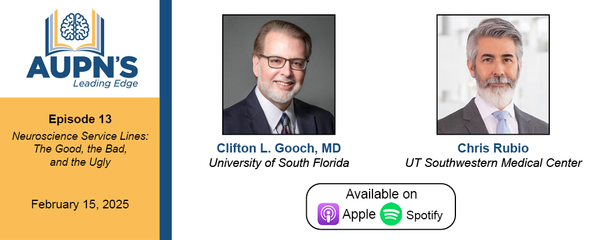 Association of University Professors of Neurology (@aupn_leaders) on Twitter photo In case you missed it, in our latest Leading Edge #podcast episode Dr. Clifton Gooch and Dr. Chris Rubio explored the pros and cons of the Service Line paradigm and its implications for academic medicine.
aupn.org/i4a/pages/indeā¦
#neurology <a href="/usfneurons/">University of South Florida Neurology Residency</a> <a href="/USFHealthMed/">USF Health Medicine</a> <a href="/USFHealth/">USF Health</a> In case you missed it, in our latest Leading Edge #podcast episode Dr. Clifton Gooch and Dr. Chris Rubio explored the pros and cons of the Service Line paradigm and its implications for academic medicine.
aupn.org/i4a/pages/indeā¦
#neurology <a href="/usfneurons/">University of South Florida Neurology Residency</a> <a href="/USFHealthMed/">USF Health Medicine</a> <a href="/USFHealth/">USF Health</a>