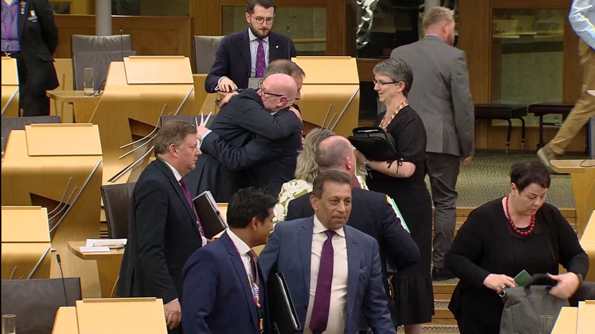 The <a href="/ScotParl/">Scottish Parliament</a> has agreed to Liam McArthur’s assisted dying bill in principle, passing the stage 1 vote.
✅ 70 for
❌ 56 against
🟰 1 abstention
An emotional McArthur was congratulated by MSPs after the vote. 
Plenty work to be done but today is a win for progress and democracy.