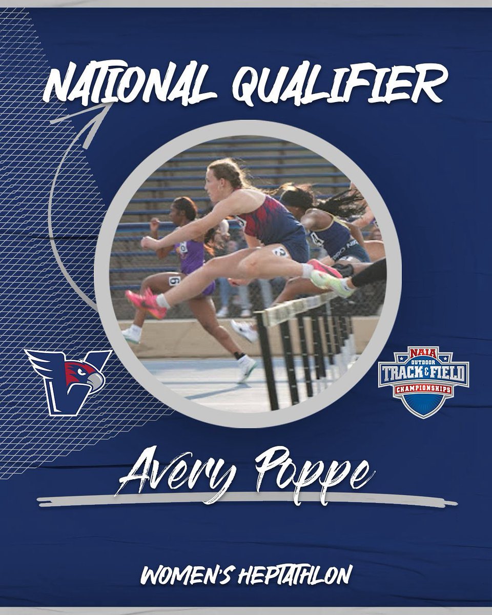 🎟️ 𝙉𝘼𝙏𝙏𝙔𝙎 𝘽𝙊𝙐𝙉𝘿 🎟️

Avery Poppe becomes the first athlete in school history to qualify for nationals in a multi event! (4461 Points)

Avery is also the ONLY freshman in the NAIA to qualify for the Heptathlon! 👀

Congrats Poppe! 

#GoVHawks