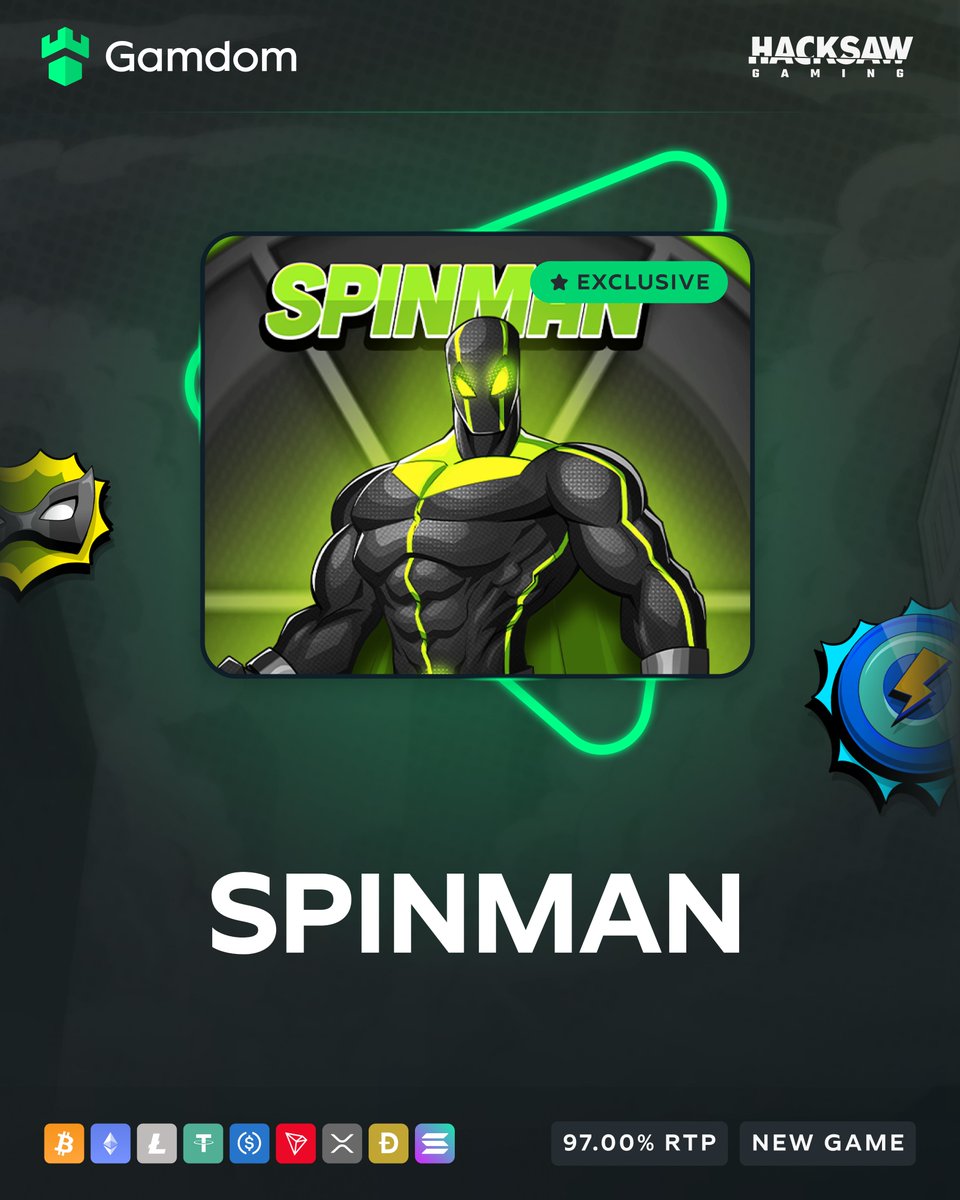 🦸‍♂️ New Gamdom Exclusive: Spinman by Hacksaw Gaming! 🦸‍♂️

A new hero rises in a noir city ruled by villains! 💥

Win up to 10,000x your bet in this comic-style slot - only on Gamdom! 🎰

-💚 + 🔄 + Tag a friend &amp; drop your userID for a chance at FREE spins!