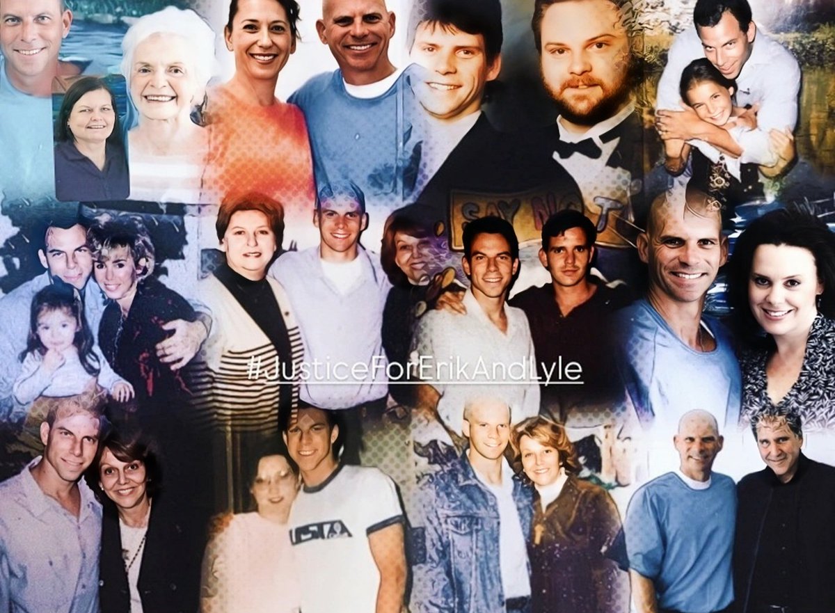 sagittababe's tweet photo. lyle e erik acenaram para seus familiares na audiência de hoje por videochamada!!!!

eles devem estar tão felizes de ver TODA a família apoiando os incondicionalmente. #JusticeForErikAndLyle 🥺🏡💚 https://t.co/En3wIJ2WVF