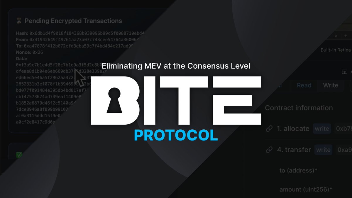 So WTH is BITE Protocol?

MEV (Maximal Extractable Value) has plagued blockchain, leading to nearly $2B being syphoned from users since 2020. 

Front-running and sandwich attacks compromise fairness and privacy - BITE eliminates these for good 🧵👇