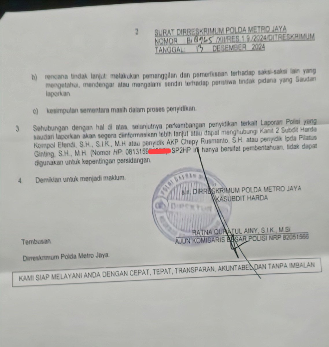 <a href="/Heraloebss/">Miss Tweet |</a> AKBP Ratna Quratul Aini salah satu diduga dari 5 polwan wanita yg sukses menjabat kapolres, diduga yg terbaik

Semoga kasus diduga korban Sjeni yg sudha penyidikan bisa di mei 2025 berbuah percepatan

Mudahan Polda Metro tetapkan yg terbaik di kasus sbb

x.com/Rnas68461872/s…