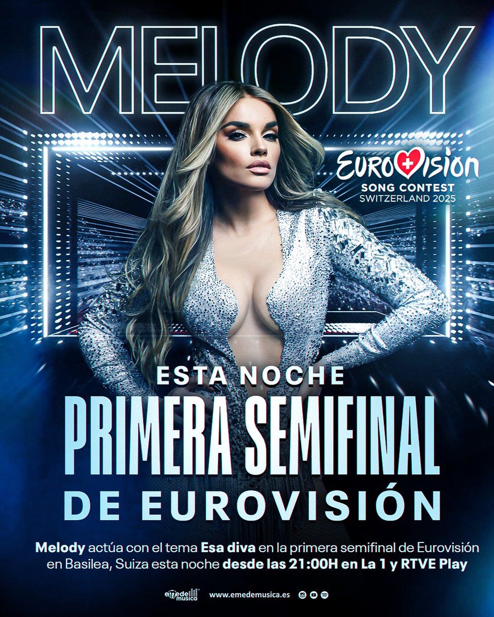 soyyomelody's tweet photo. Está noche primera semifinal!!! #Eurovision #spain #Melody https://t.co/hC4vgqA7Bu