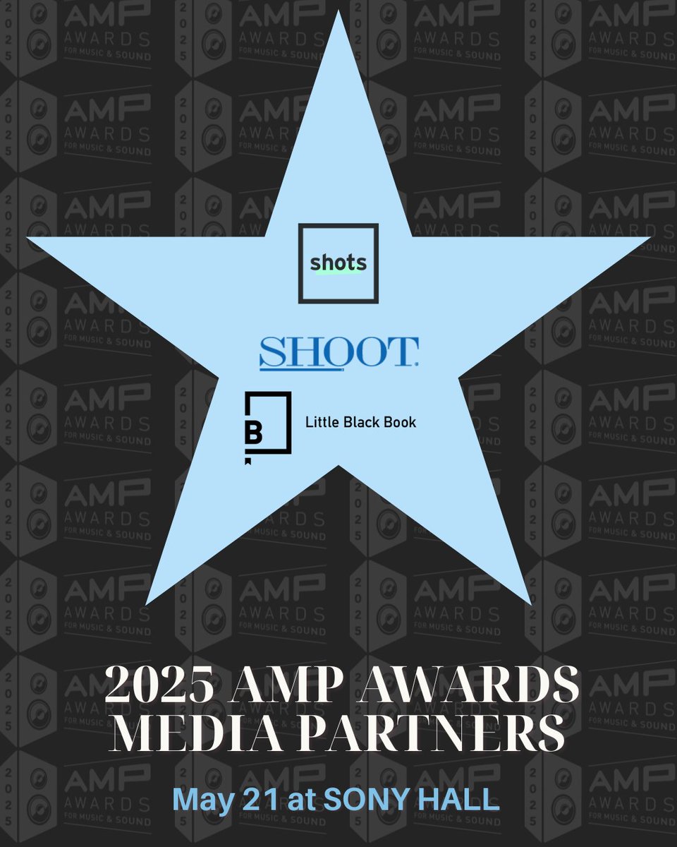 Thank you to shots.net , #shoot, #littleblackbook for your generous support of the AMP Awards. The show is not possible without it. 🙏🏻💪🏼

See you on May 21 at Sony Hall. 🥳🏆

Link to tickets here: aicp.com/events/2025-am…

#2025AMPAwards #MusicForMedia