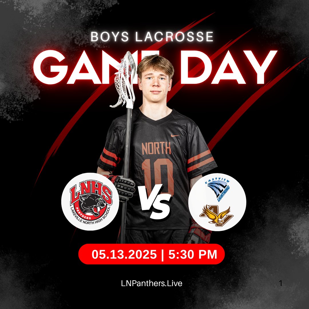 Official Home of LNHS Live-Streaming (@lnpanthers_live) on Twitter photo Boys lacrosse: <a href="/NorthLacrosse/">Lakeville North Lax</a> vs. Eastview/Apple Valley at 5:30 PM!
🎥 Livestream: LNPanthers.Live
#LakevilleNorthPanthers #EastviewLightning #AppleValleyEagles #MNPrepSports Boys lacrosse: <a href="/NorthLacrosse/">Lakeville North Lax</a> vs. Eastview/Apple Valley at 5:30 PM!
🎥 Livestream: LNPanthers.Live
#LakevilleNorthPanthers #EastviewLightning #AppleValleyEagles #MNPrepSports