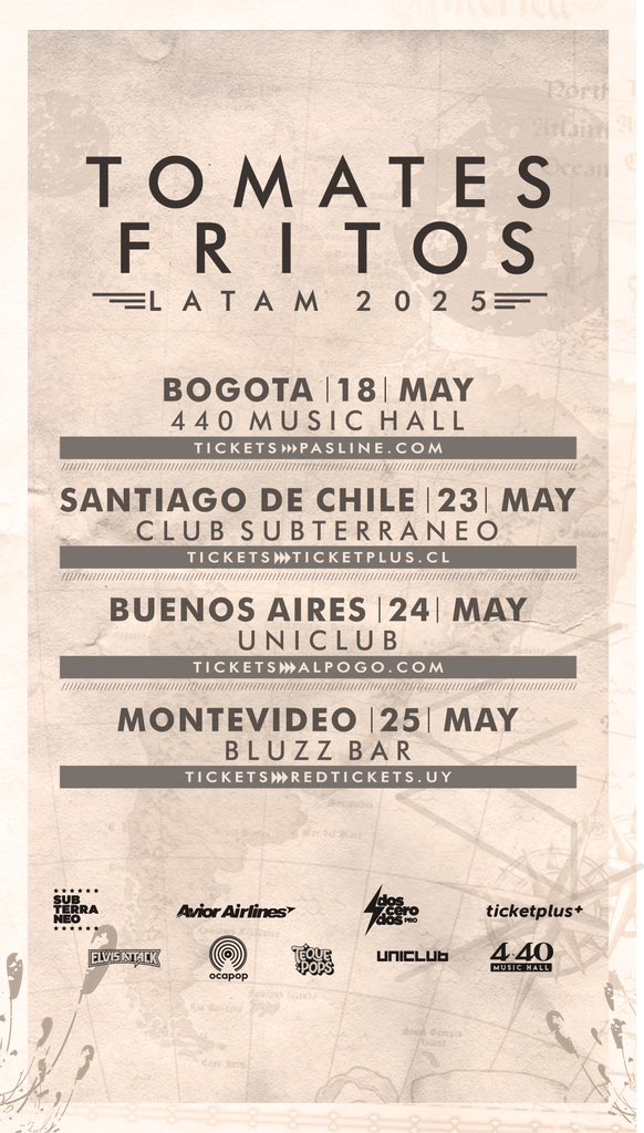 bostonrex's tweet photo. Los @tomatesfritos estamos de gira, arrancando en Bogotá este fin de semana 

https://t.co/4YHwXZYX3r https://t.co/4Ox4sXMwgE