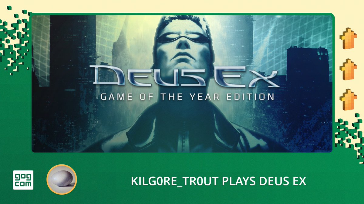DRM-free Streaming (@gogcomtwitch) on Twitter photo A lethal virus, the “Gray Death”, ravages the world.
<a href="/Kilg0re_Tr0ut/">Kilg0re_Tr0ut</a> is a nanotechnologically augmented agent set on defeating terrorism in the classic FPS/RPG Deus Ex: Game of the Year Edition, part of the GOG Preservation Program.
In 15 minutes at twitch.tv/gogcom! A lethal virus, the “Gray Death”, ravages the world.
<a href="/Kilg0re_Tr0ut/">Kilg0re_Tr0ut</a> is a nanotechnologically augmented agent set on defeating terrorism in the classic FPS/RPG Deus Ex: Game of the Year Edition, part of the GOG Preservation Program.
In 15 minutes at twitch.tv/gogcom!