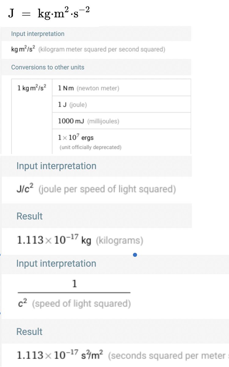 MemeDestruction's tweet image. #ScienceTwitter #ScienceX Hi Science Friends! 
 Question?  If the Joule is defined as kilograms meters^2/seconds^2, why the heck does it have the magnitude of c^2?

AKA: The magnitude of 1 Joule/c^2 is the same magnitude as 1/c^2.
(The dimension are different of course because 1…