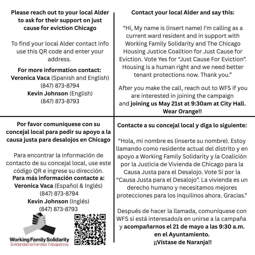 WFS has supported &amp; been in leadership of #JustCauseForEviction since day one. This campaign could protect thousands from unfair eviction. 
Show up &amp; stand with us.

“Injustice anywhere is a threat to justice everywhere.” - MLK
Learn more: justcausechicago.org
#HousingJustice