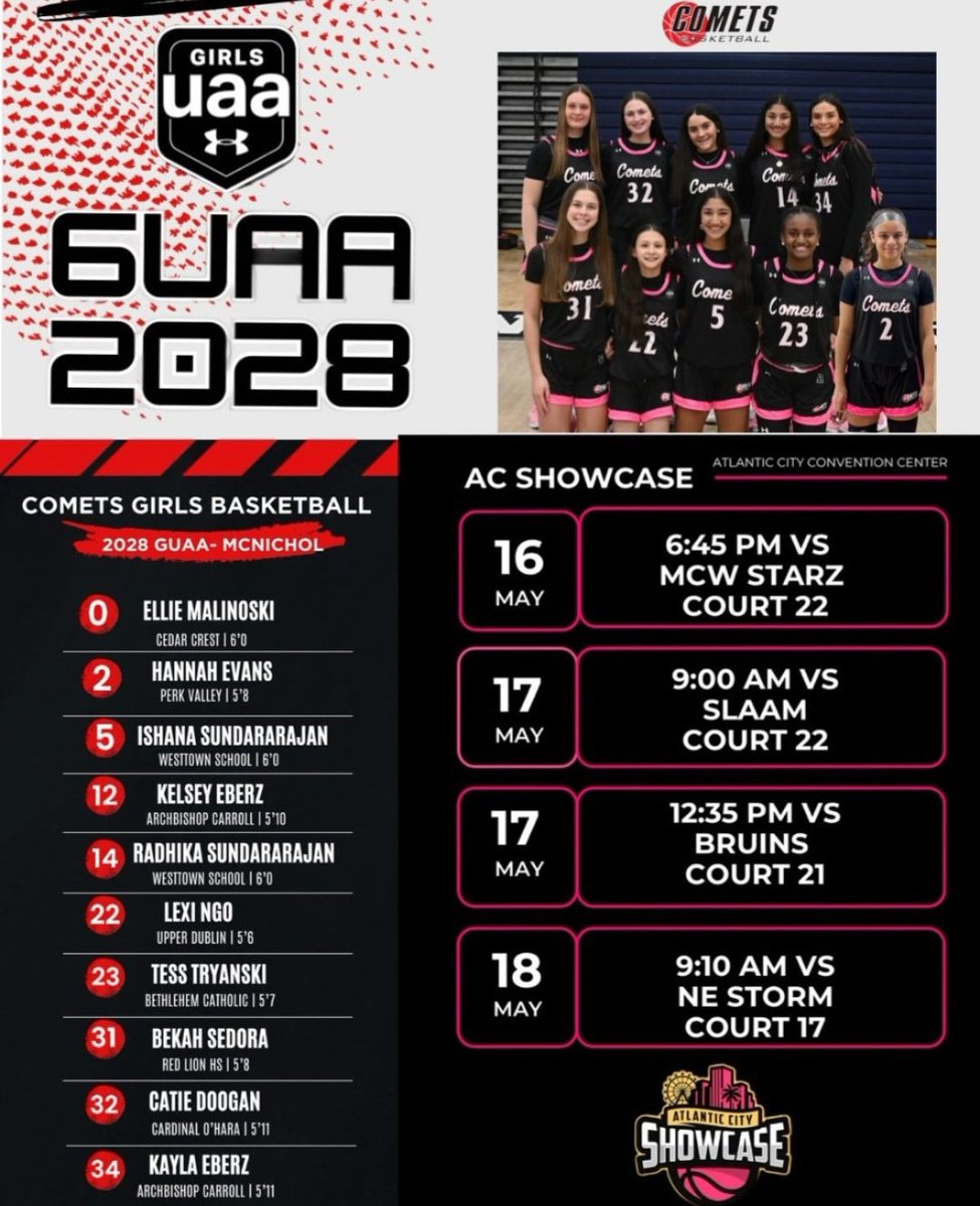 Here is our schedule for Atlantic City this weekend! So excited to compete with my team. Come check us out!!