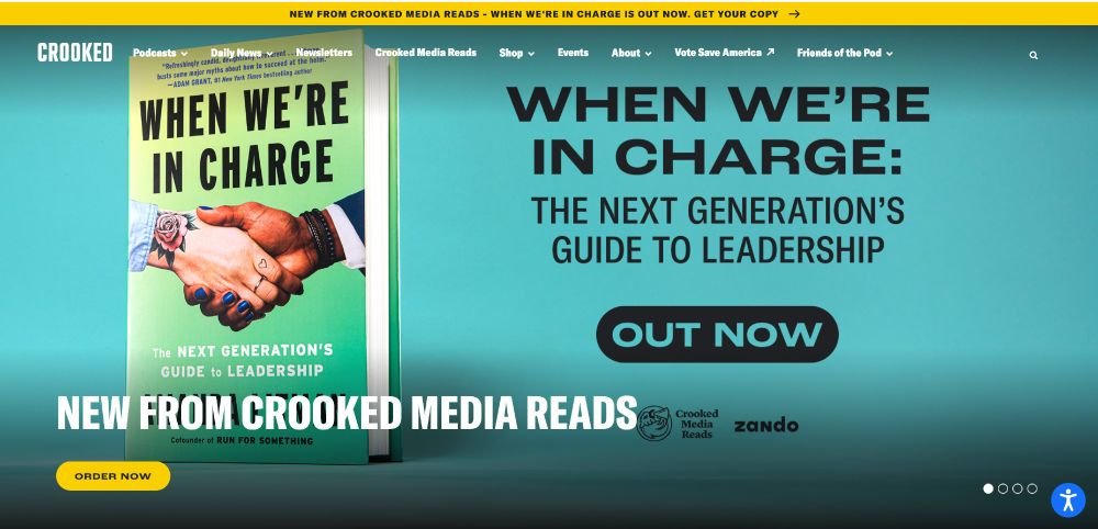 amandalitman's tweet image. Prettttty cool to see my book splashed across the homepage at @CrookedMedia