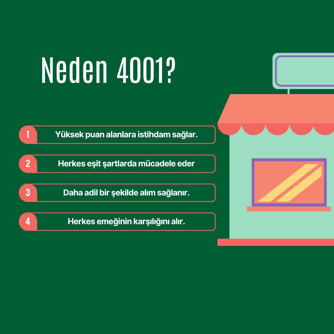 4001 nitelik kodu ile yapılan istihdam devletin gençlere verdiği değerin göstergesidir desteklenmeli
#Lisansa4BinBirŞart
<a href="/a_uraloglu/">Abdulkadir URALOĞLU</a> <a href="/UABakanligi/">T.C. Ulaştırma ve Altyapı Bakanlığı</a> <a href="/ibrahimyumakli/">İbrahim Yumaklı</a> <a href="/csgbakanligi/">T.C. Çalışma ve Sosyal Güvenlik Bakanlığı</a> <a href="/sgksosyalmedya/">SGK</a>