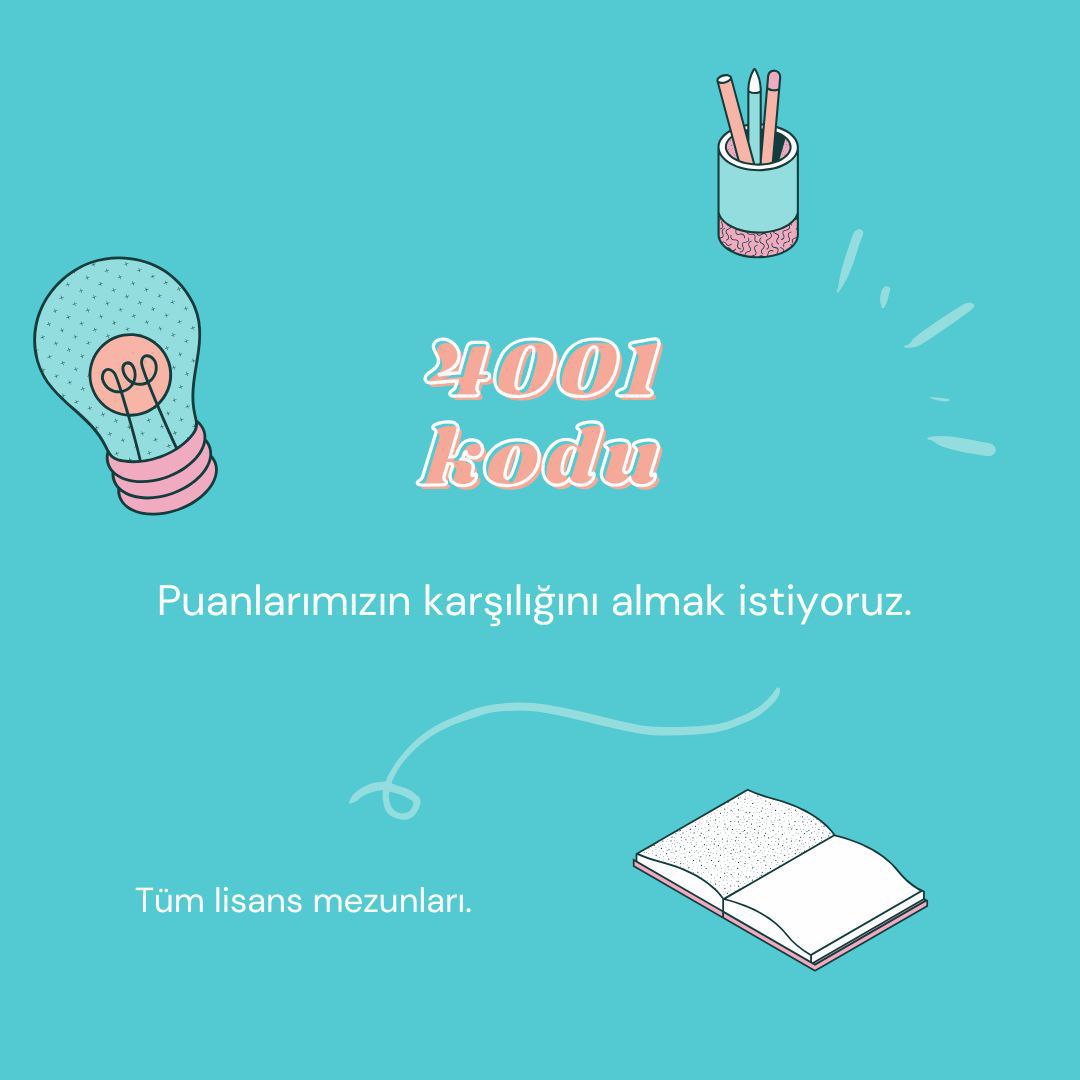 4001 ile alınan gençler sadece işe değil hayata da tutunuyor bu sistem güçlendirilmeli umutlar kaybolmamalı
#Lisansa4BinBirŞart
<a href="/TCTarim/">T.C. Tarım ve Orman Bakanlığı</a> <a href="/tcmeb/">Millî Eğitim Bakanlığı</a> <a href="/tcailesosyal/">T.C. Aile ve Sosyal Hizmetler Bakanlığı</a> <a href="/TCEnerji/">T.C. Enerji ve Tabii Kaynaklar Bakanlığı</a> <a href="/TCSanayi/">Sanayi ve Teknoloji Bakanlığı</a>