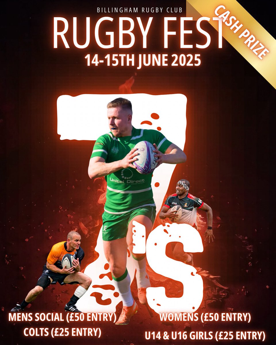billinghamrufc's tweet image. 7s season is nearly upon us and we’re looking for teams to enter.

Saturday
Mens Social &amp;amp; Colts

Sunday
Women plus u14 &amp;amp; u16 girls

Prize money 💰 

Get your entries in