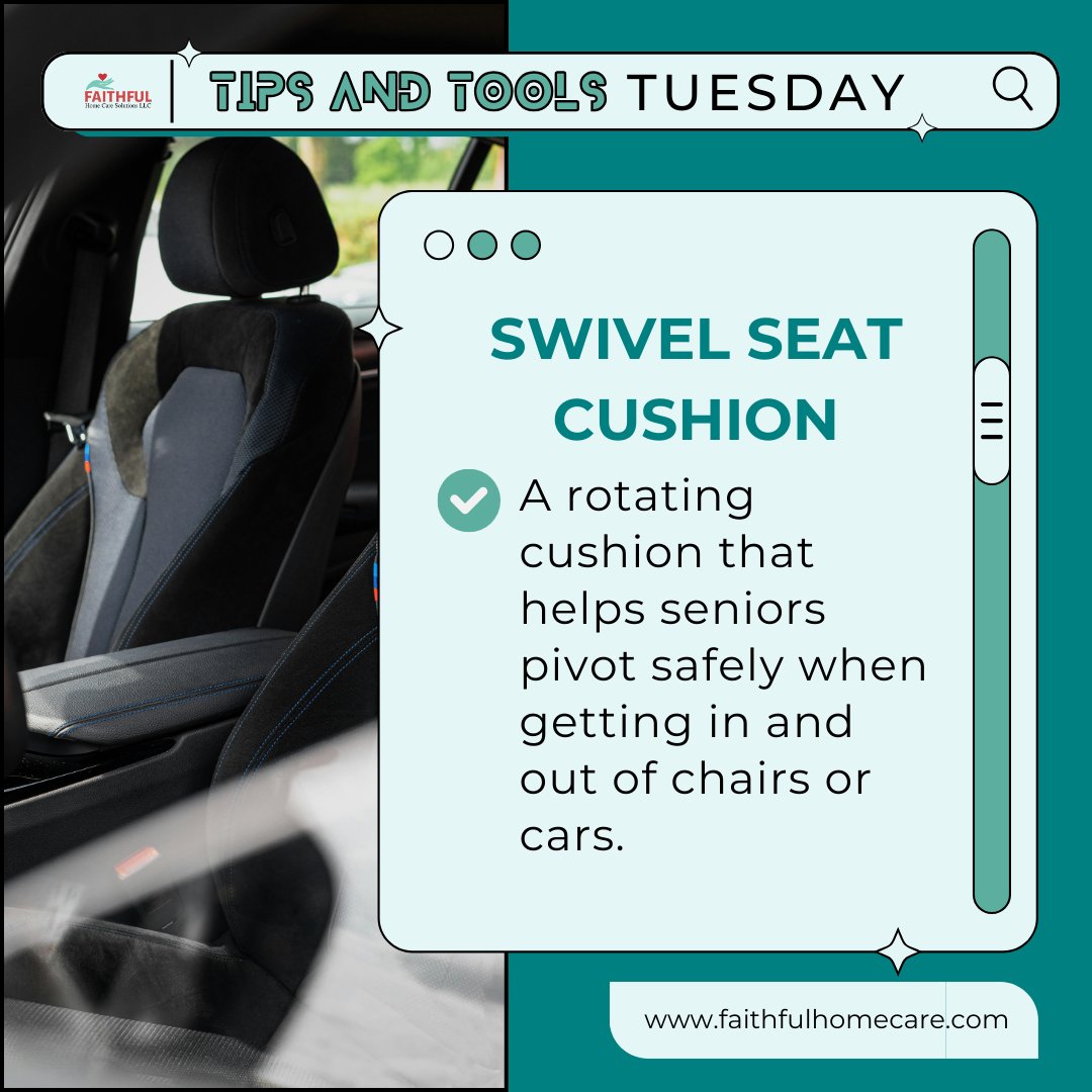 FHCS_HR's tweet image. 🚗 Turn With Ease!

Swivel seat cushions make car rides and chair transfers safer and smoother for seniors.

Perfect for joint pain or limited mobility!

#MobilityMatters #SeniorSolutions #ProductSpotlight