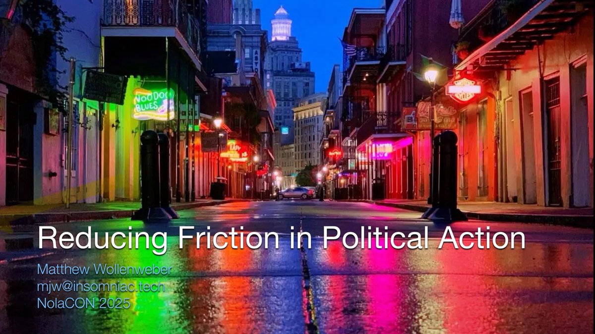 Hackers are political. This Sunday May 18th, I’m sharing one of my political side projects — and some rants at <a href="/nola_con/">NolaCon</a>