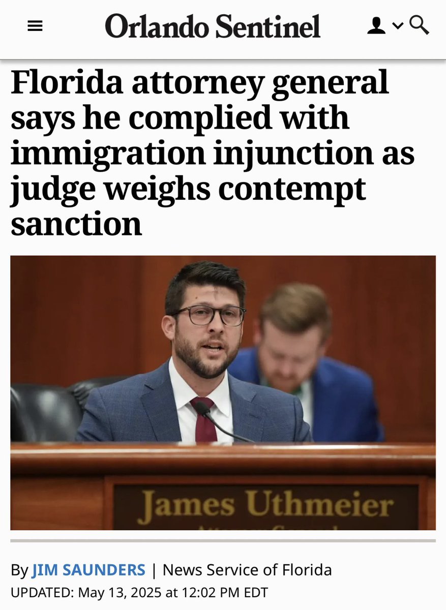 After stealing and laundering $10 MILLION in taxpayer money from Medicaid recipients, Florida’s lawless Attorney General is now facing contempt of court charges for defying a judicial order on immigration enforcement.

NO law, NO order….in this so-called “free” state.