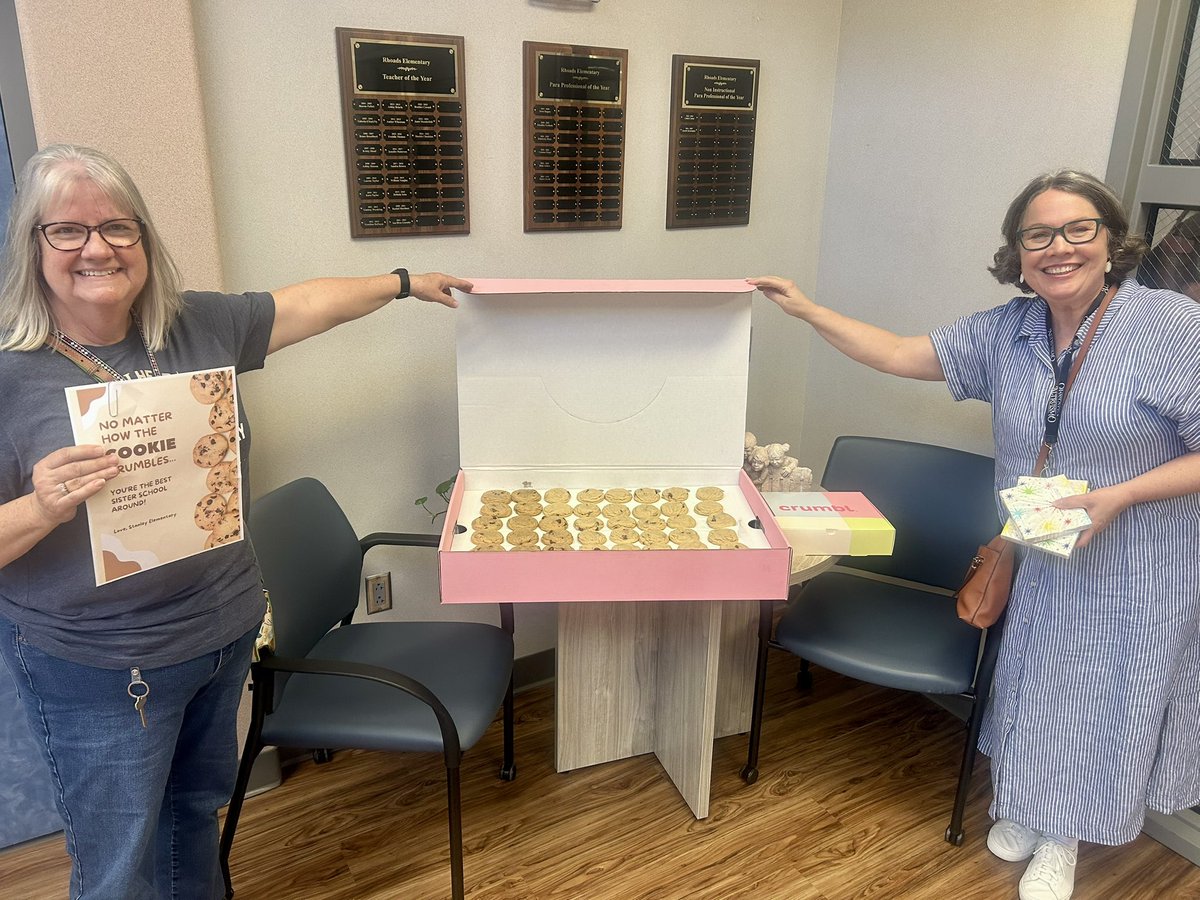 Rhoads Elementary School (@resrocketskaty) on Twitter photo Thank you to our Sister School <a href="/StanleyStampede/">Stan C. & Patsy Stanley Elementary School</a> for bringing cookies for our staff!🍪 #KatySisterSchools
#RhoadsRockets🚀 Thank you to our Sister School <a href="/StanleyStampede/">Stan C. & Patsy Stanley Elementary School</a> for bringing cookies for our staff!🍪 #KatySisterSchools
#RhoadsRockets🚀