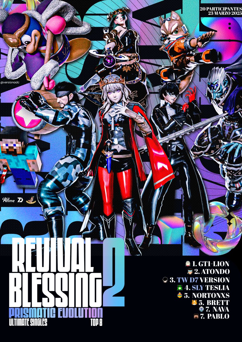 ApsonSmash's tweet image. TOP 8 DE ULTIMATE SINGLES EN REVIVAL BLESSING 2: PRISMATIC EVOLUTION 🌸