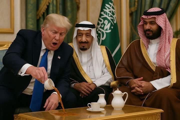🔴🔴🔴
📌📌📌

إهانتين  …؟

مواقف العزة بالنفس تأتيك بالخير كله .
ترامب في زيارته للسعودية رفض شرب القهوة التي تقدم لكل الضيوف في زياراتهم .

أخذ فنجان القهوة ثم نظر فيه ثم مَثل كأنه يتحدث مع ابن سلمان ثم أعاد الفنجان كما هو !.
هل هو خوف من التسمم مثلا ؟!
لا أظن, لأن القهوة أو