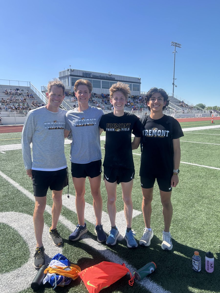 Fremonttrack's tweet image. 🥇 🥈 🥉 Nau, Miller and Gonzalez kicking off their day and heading to State. Roll Tigers!