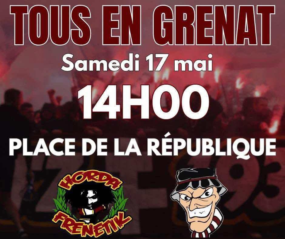 TOUS EN GRENAT SAMEDI !