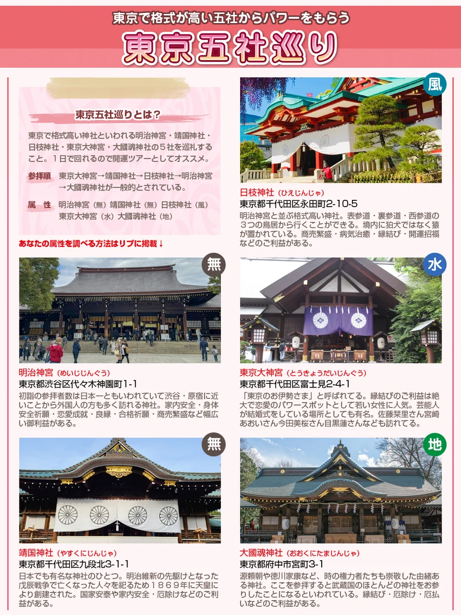 東京五社　御朱印　５枚組　靖国神社　明治神宮　 東京大神宮　大國魂神社　日枝神社 東京五社 御朱印 5枚組 靖国神社 明治神宮 東京大神宮 大國魂神社