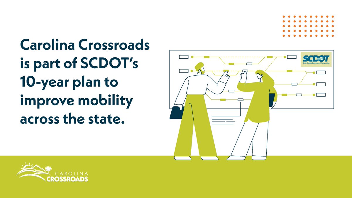 scdotCrossroads's tweet image. Carolina Crossroads is part of SCDOT’s 10-year plan to improve mobility across the state.
Learn about the SCDOT’s transportation goals here 👉 bit.ly/42noI2m