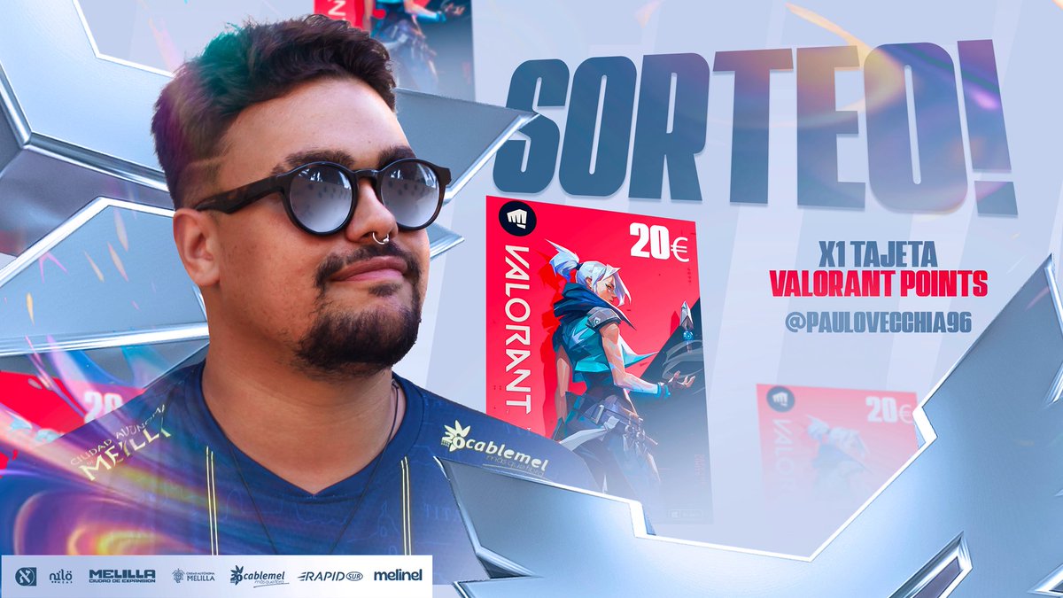 MT Paulo Vecchia (@paulovecchia96) on Twitter photo Familia...
✨ SORTEO DE VALORANT
💙 JUNTO A <a href="/MelillaTitans/">Melilla Titans</a> SORTEAMOS 20€ EN VALORANT POINTS
REQUISITOS:
- Dar RT y Like al Tweet ✅
- Seguirme a mí y a <a href="/MelillaTitans/">Melilla Titans</a> 🥰
- Mencionar a 2 amigxs 🤯
EL GANADOR DEL SORTEO SE DARÁ EL 31/05 🏆
MUCHA SUERTE ✨💙
#VALORANT Familia...
✨ SORTEO DE VALORANT
💙 JUNTO A <a href="/MelillaTitans/">Melilla Titans</a> SORTEAMOS 20€ EN VALORANT POINTS
REQUISITOS:
- Dar RT y Like al Tweet ✅
- Seguirme a mí y a <a href="/MelillaTitans/">Melilla Titans</a> 🥰
- Mencionar a 2 amigxs 🤯
EL GANADOR DEL SORTEO SE DARÁ EL 31/05 🏆
MUCHA SUERTE ✨💙
#VALORANT