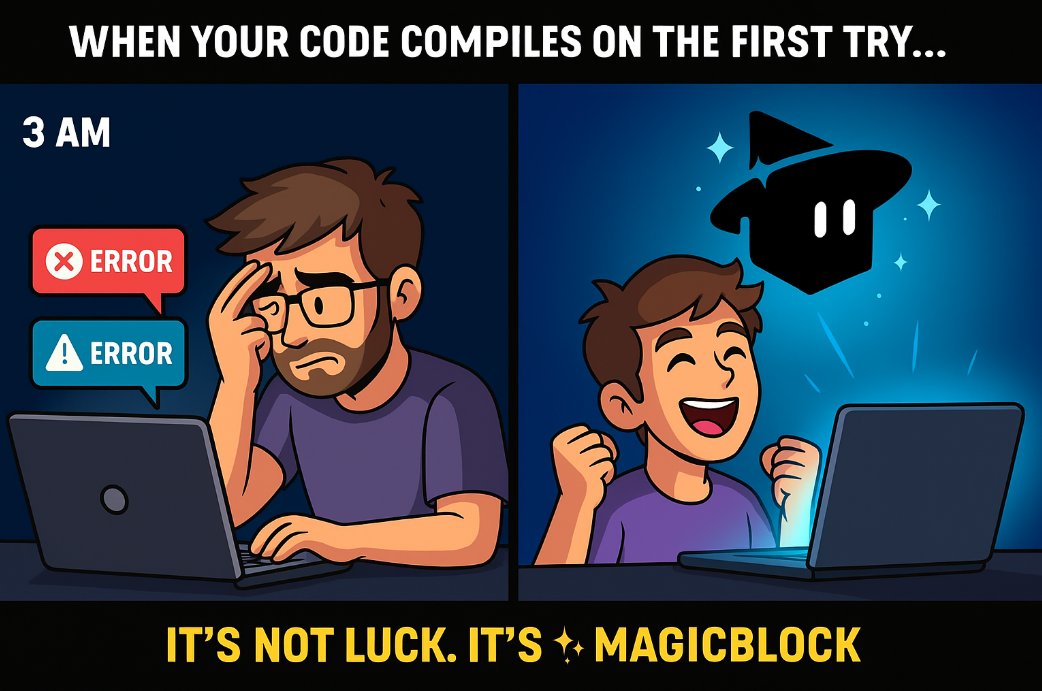 urij_zimin's tweet image. 🎩✨ When your code compiles on the first try...
It’s not luck.
It’s ✨ MagicBlock ✨
#MagicBlock #Web3 #DevMagic @magicblock_xyz